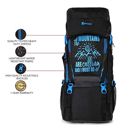 Impulse Waterproof Travelling Trekking Hiking Camping Bag Backpack Series 55 litres Blue Mt