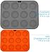 Silicone Mini Muffin Cupcake Baking Pan Tray - 12 Cup - 100% Pure Food Grade Premium Non-stick Silicon - Orange - Bake Like a Professional