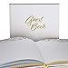 Unique Wedding Guest Book with Rustic Trim and Gold Stamped Foil Set