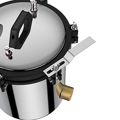 Steam Autoclave Sterilizer, 18L Stainless Steel Dual Heating Pressure Steam Autoclave Sterilizer Equipment XFS