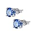 UHIBROS Sterling Silver Ear Stubs Birthstone Stud Earrings Round Cubic Zirconia Diamond September Earring Paperback Paperback