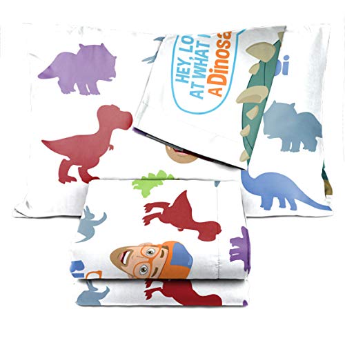 Jay Franco Blippi Dino Fun 5 Piece Full Bed Set Includes Comforter & Sheet Set Bedding Super