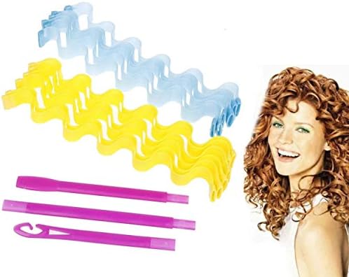 "24 Pcs" Hair styling tool set by Miss Little Boujee - Beach Waves Kit for Heatless Hair Styling - water ripple - 24 Pcs and Styling Hooks per pack - For Medium to Long Hair up to 20 inches Long