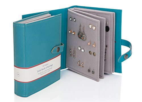 Large Size - Little Book of Earrings - A Small Book for Keeping Your Earrings Safe! (Teal)
