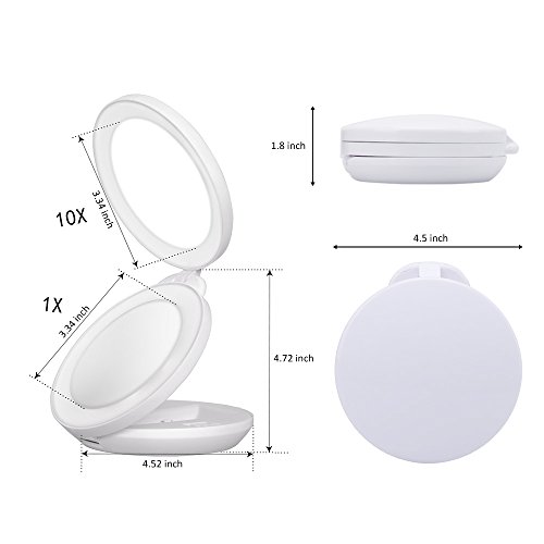 image for KEDSUM 1X/10X Magnification Double Sided LED Lighted Makeup Mirror,Com