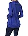 Miusey Casual Sweaters for Women, Ladies Cowl Neck Raglan Long Sleeve Tops Bottoming Oversized Fashion Pullover Loose Fitted Tunics Fall Shirts with Pockets for Office Blue XL