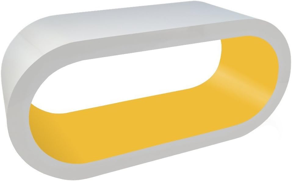 Zespoke White Gloss and Matt Yellow Hoop Coffee Table/TV Stand in Various Sizes