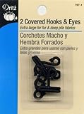 Covered Hooks & Eyes 2/Pkg-Black