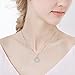 YALONG Trinity Pendant Necklace for CZ Women Jewelry with White Gold Plated & Cubic Zirconia Stone, 15