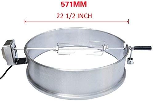 onlyfire BRK-6025 Stainless Steel Rotisserie Ring Kit Fits Weber 57cm Charcoal Kettle Grill with Electric Motor for UK Fits Weber 2290 and Other 57cm Models - Image 3