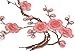 Two Asian Cherry Blossom Sakura Flower Iron on Embroidered Appliques Patch Japanese Chinese (Pink)