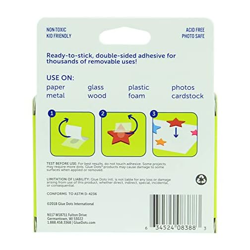 Glue Dots, Removable Dots Value Pack, Double-Sided, 1/2", .5 Inch, 600 Dots, DIY Craft Glue Tape, Sticky Adhesive Glue Points, Liquid Hot Glue Alternative, Clear - Image 3