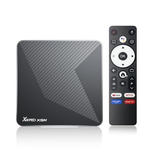 GREALT Android TV Box 14.0 4K 2025 Android Box S905X5M 4GB RAM 64GB ROM Quad Core 64bit, Support Dual-WiFi 2.4G/5.8G WIFI6 3D HDR10+ BT5.0 with Voice Remote Control