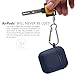 Domatti Protective Silicone Skin Cover Case for Apple Airpods Charging Dock Box – Soft Slim Fit Shockproof Non-Slip Grip Wrap with Keychain Tether Leash for Wireless Bluetooth Earphones (Navy Blue)