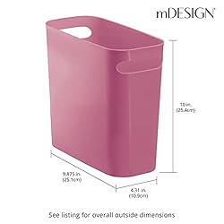 mDesign Plastic Small Trash Can, 1.5