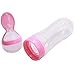 3 Ounce Feeding Bottle, Homure Silicone Squeeze Baby Food Dispensing Spoon for Infant Newborn Toddler Food Supplement, Pink