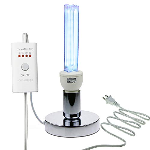 UV Germicidal Lamp UV-C Light Timer/UVC Bulb with Base / E26 25w 110v Covers up to 400sq ft. UVC Ozone Free