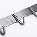 HI HOMEIDEAS Coat Hook Rack Wall Mounted 11-Inch SUS304 Stainless Steel Brushed Nickel Hook Rail with 4 Heavy Duty Hooks
