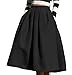 Face N Face Women's High Waisted A line Street Skirt Skater Pleated Full Midi Skirt Medium Black