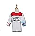 4PCS (Embroidery Jacket + T- Shirt + Square shorts+ 1Glove) For Kids Suicide Squad Harley Quinn Cosplay Kit (S=Height 110CM)