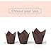 Brown Tulip Cupcake Liners, Small Size Paper Muffins Baking Cups, Tulip Cupcake Wrappers Providing a Beautiful Display, Natural & FDA Approved, Oz. Capacity: 2.25 to 3.5, Bulk of 200pc