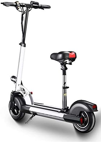 GRASSAIR Electric Scooters Adult Foldable with Seat 10 Inch 25km/H, Lithium Battery 36V 12AH With Dual Disk Brakes, LED Light and HD Display 55km Long-Range