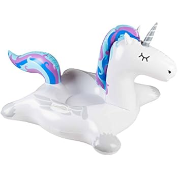 BigMouth Inc. Unicorn Snow Tube - 4 ft. Wide Inflatable Snow Tube with Easy Grip Handles, Made of Durable Vinyl with Welded Seams - Makes a Great Gift