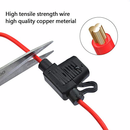YOTINO Female Cigarette Lighter Socket,10FT/3m Long 12V/24V 16AWG Heavy Duty Battery Clip-On Cigarette Lighter Adapter Extension Cord Accessory 15A/25A Fuse Holder for Car Tire Inflator Air Compressor