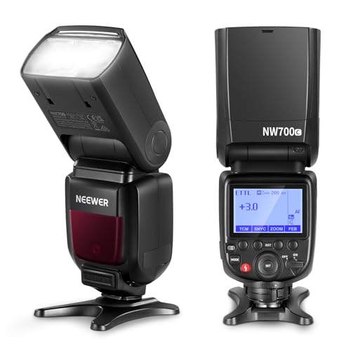 Neewer NW700-C TTL Flash Speedlite Compatible with Canon DSLR Cameras, 1/8000s High Speed Sync, 1/1-1/256 Output, TCM Function, 230 Full Power Flash, 0.1-2.7s Fast Recycling, Batteries Not Included