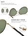 LUENX Mens Womens Sunglasses Aviator Polarized Driving UV 400 Protection Grey Green Lens Gold Metal Frame 60mm