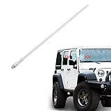 Jeep Antenna, Apply to 2007-2018 JK, JKU, Rubicon, Sahara, Unlimited, Jeep Sport, AM FM Radio Antenna [13 inch] Aluminum Antenna Jeep Wrangle (White)