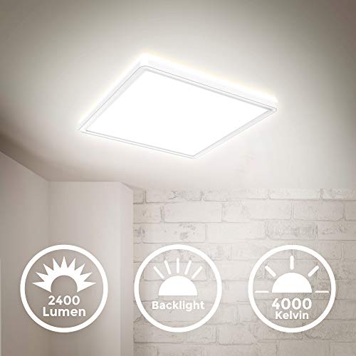 B.K.Licht I LED Paneel I plafondlamp I dimbare plafoniere I lampen dimbaar I ultra vlak I indirect licht I vierkant… - Afbeelding 3