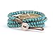 Hippie Feather Wrap Bracelet with Synthetic-Turquoise Beads