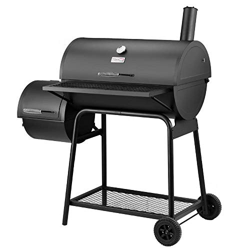Royal Gourmet CC1830F Charcoal Grill with Offset Smoker, Black Grill