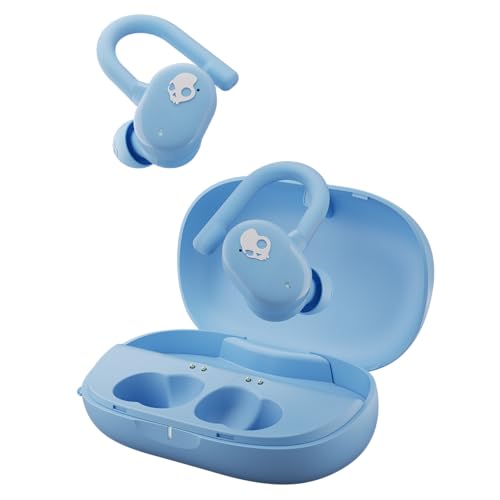 Skullcandy Push Play Active in-Ear Wireless Earbuds, 34 Hr Battery, Stay-Aware Mode, Microphone, Works with iPhone Android and Bluetooth Devices – Preppy Blue