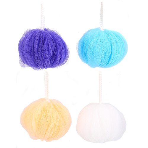 60g Loofah Bath Sponge(Set of 4) Exfoliating Multi - Color Shower Sponge
