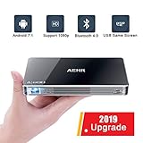 Mini Projector,Portable Pico Video Projector Android 7.1 for iPhone and Android phone,HD 1080P 120