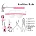 WORKPRO 23-piece Girls Tool Kit with Real Hand Tools, Safety Goggles, Storage Bag|Home DIY & Woodworking - Pink