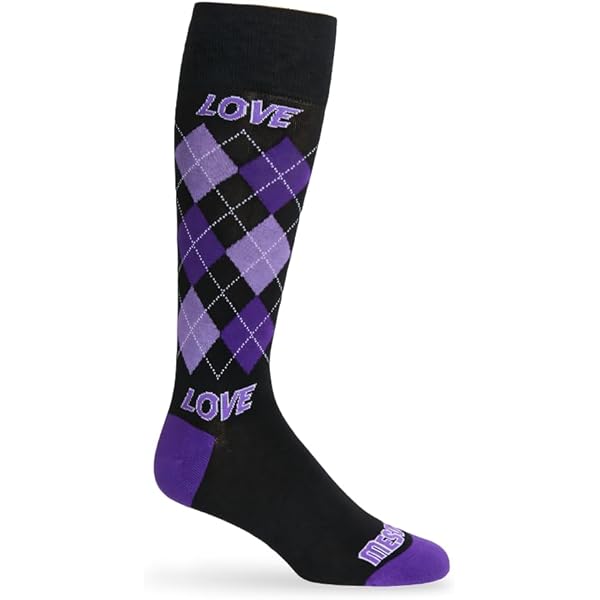 Amazon.com: MESOXS Premium Cotton Blends PURPLE Argyle WORD Socks