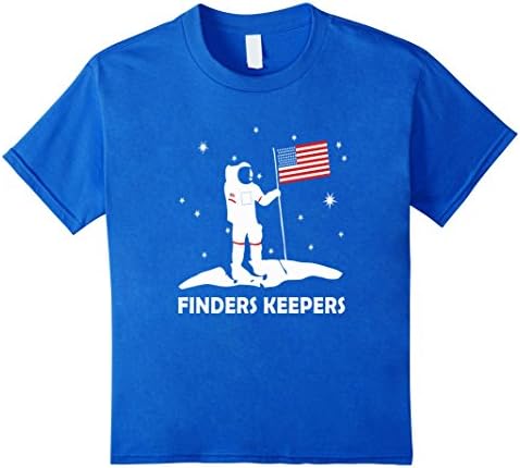 Kids Finders Keepers T-Shirt Man Walking on Moon T-Shirt 4 Royal Blue