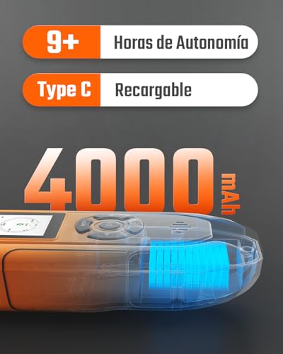 TopTes PT-990 Rechargeable Gas Detector with 28cm Flexible Probe, Detection Range 0-10,000ppm, Data Logging and 3 Types of Alarm, Gas Leak Detector for Propane, Methane - Orange