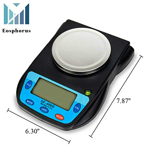 600 g (21 oz) / 0.01 g Digital LCD Analytical Balance Compact Accurate Weighing Scale for Science Laboratory Test Measurements with USB AC/DC Adapter