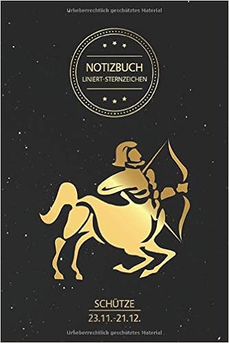 Sternzeichen Schutze Notizbuch Liniert Schwarzes Liniertes