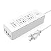 ORICO 2-Outlet Surge Protector Power Strip with 5Ft Power Cord 1700 Joules with 4 USB Charger Ports - Charges Phones, Tablets, Home and Office, Dorm Rooms - White (Former Version)