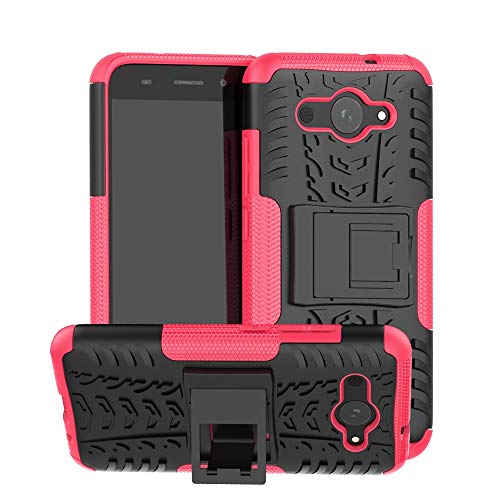 Covers for Huawei Y3 2017/Y3 2018/ Huawei Y5 Lite 2017, Dual Layer Hybrid Armor Kickstand 2 in 1 Shockproof Case Cover (Color : Pink)