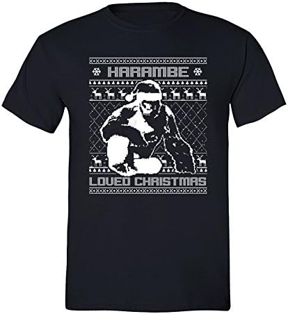 XtraFly Apparel Men's Harambe Loved Christmas T-shirt (Medium / M, Black)