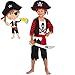 Boys Pirate Costume Children's Pirate Role Play Dress-up Set 4-6Y Black