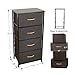 Home Dresser｜Storage Organizer｜Storage Tower｜Wood Top｜Removable Drawers｜Non-Woven Synthetic Fabric｜Height Adjustable Feet｜Organizer Unit for Bedroom,LivingRoom,Hallway,Entryway (4 Drawers -Espresso)