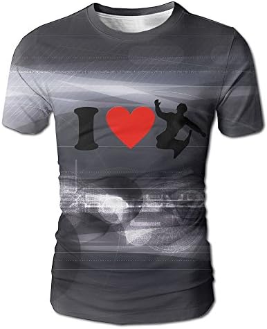 I Love Snowboard Men's Summer Fashion Short-Sleeve Crewneck T-Shirt Pullover