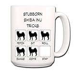 Shiba Inu Stubborn Tricks Large 15 oz Coffee Mug